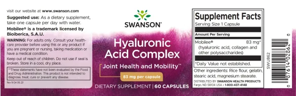 قرص هیالورونیک اسید سوانسون (Swanson Hyaluronic Acid)